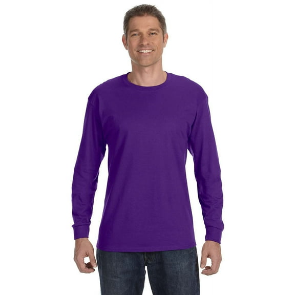 The Gildan Adult 53 oz Long Sleeve T-Shirt - PURPLE - XL