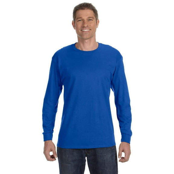 The Gildan Adult 53 oz Long Sleeve T-Shirt - ROYAL - XL