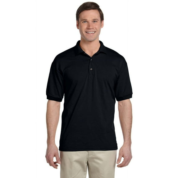The Gildan Adult 6 oz, 50/50 Jersey Polo Shirt - BLACK - 2XL