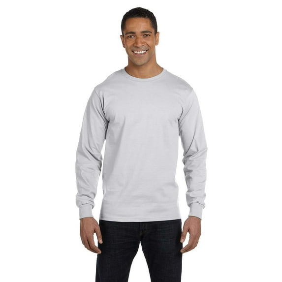The Gildan Adult DryBlend 56 oz, 50/50 Long Sleeve T-Shirt - ASH GREY - L