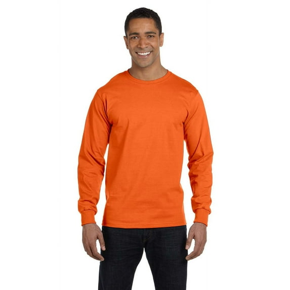 The Gildan Adult DryBlend 56 oz, 50/50 Long Sleeve T-Shirt - ORANGE - S