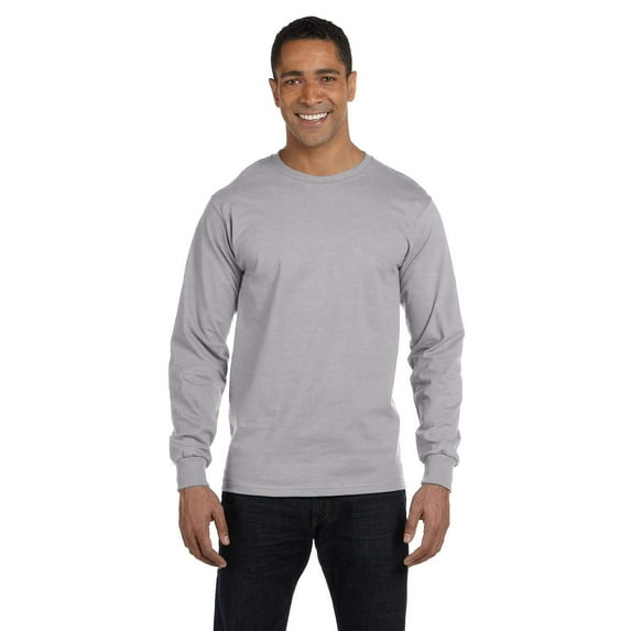 The Gildan Adult DryBlend 56 oz, 50/50 Long Sleeve T-Shirt - SPORT GREY - L