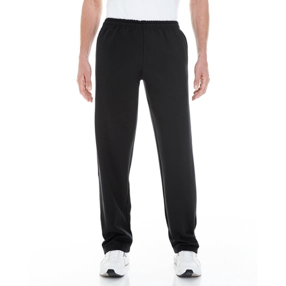 Gildan Mens Heavy Blend Open Bottom Sweatpants with Pockets, 3XL, Black