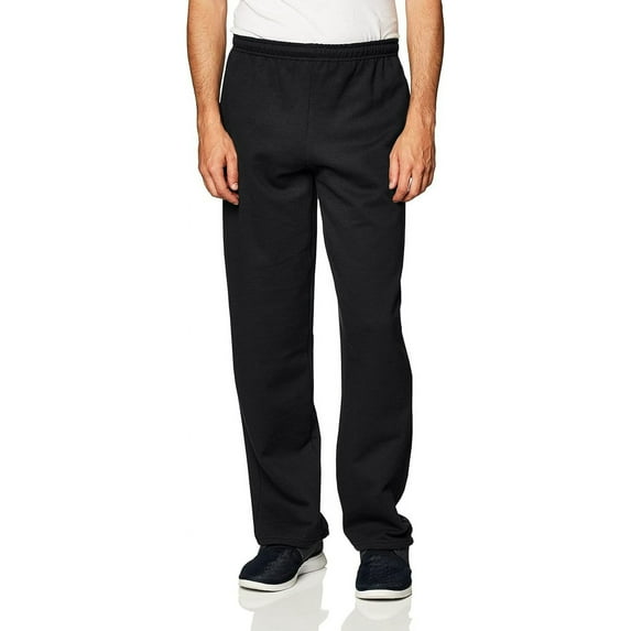 The Gildan Adult Heavy Blend 8 oz Open-Bottom Sweatpants with Pockets - NAVY - S