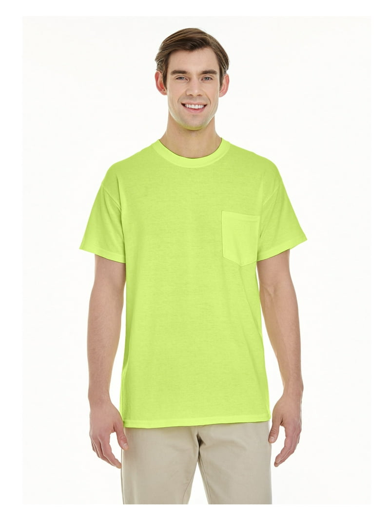 Gildan Adult - Heavy Cotton 53 oz Pocket T-Shirt, Safety