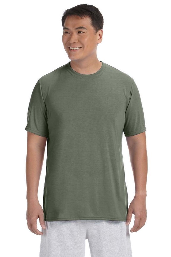 The Gildan Adult Performance 5 oz T-Shirt - MILITARY GREEN - M