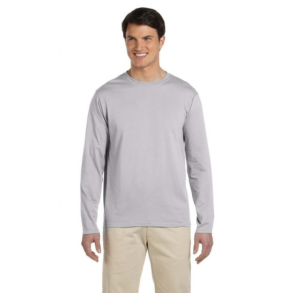 The Gildan Adult Softstyle 45 oz Long Sleeve T-Shirt - SPORT GREY - S