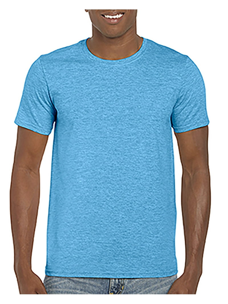 The Gildan Adult Softstyle 45 oz T-Shirt - HEATHER SAPPHIRE - L