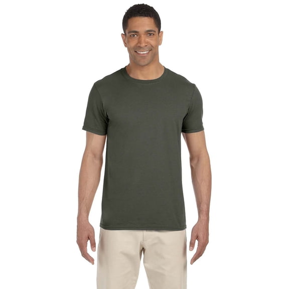 The Gildan Adult Softstyle 45 oz T-Shirt - MILITARY GREEN - S