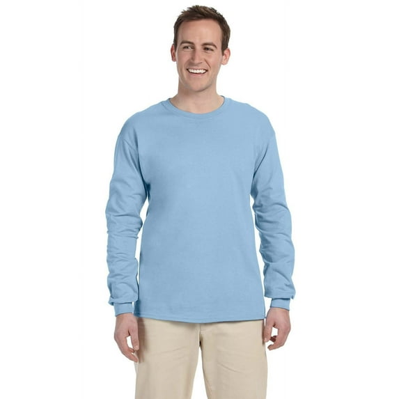 The Gildan Adult Ultra Cotton 6 oz Long Sleeve T-Shirt - LIGHT BLUE - 4XL