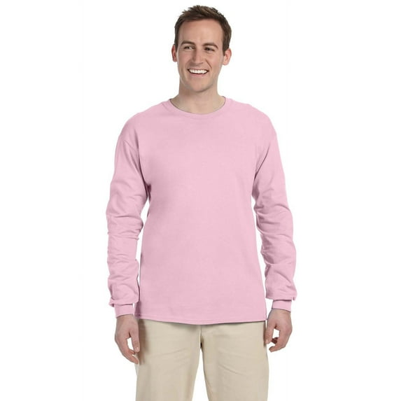 The Gildan Adult Ultra Cotton 6 oz Long Sleeve T-Shirt - LIGHT PINK - L