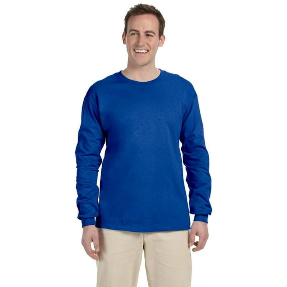 The Gildan Adult Ultra Cotton 6 oz Long Sleeve T-Shirt - ROYAL - 2XL
