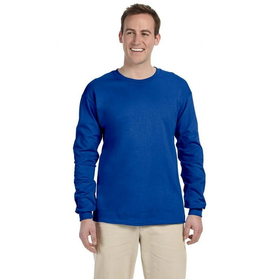 The Gildan Adult Ultra Cotton 6 oz Long Sleeve T-Shirt - ROYAL - S