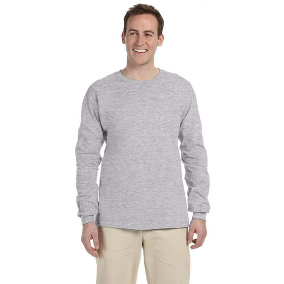 The Gildan Adult Ultra Cotton 6 oz Long Sleeve T-Shirt - SPORT GREY - L