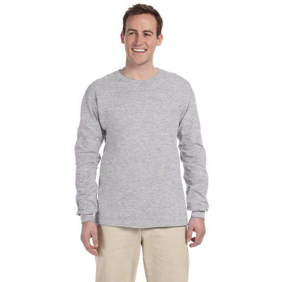 The Gildan Adult Ultra Cotton 6 oz Long Sleeve T-Shirt - SPORT GREY - S