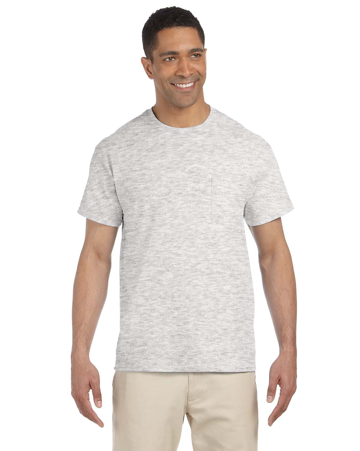The Gildan Adult Ultra Cotton 6 oz Pocket T-Shirt - SPORT GREY - 4XL