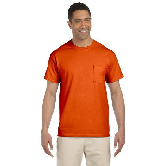 The Gildan Adult Ultra Cotton 6 oz Pocket T-Shirt - ORANGE - 2XL