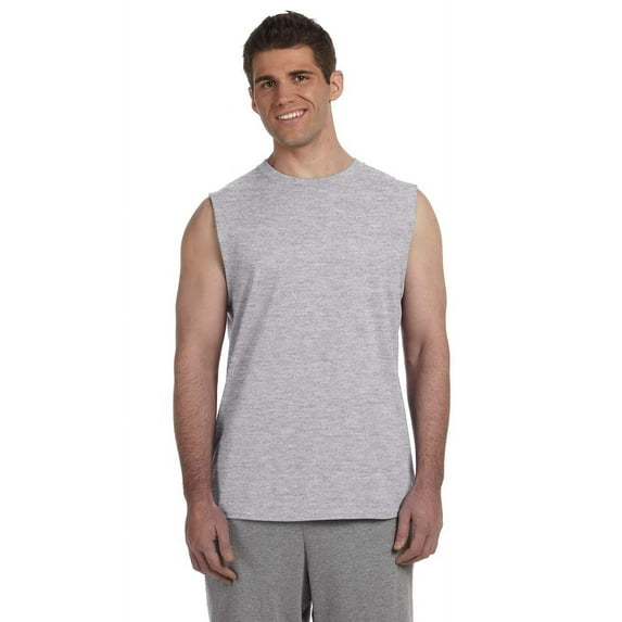 Gildan G270 Ultra Cotton Sleeveless T-Shirt, XL, Sport Grey