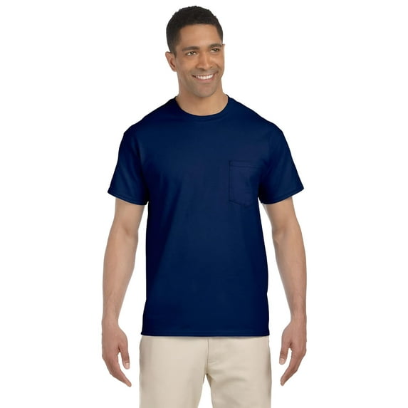 The Gildan Adult Ultra Cotton oz Pocket T-Shirt NAVY XL