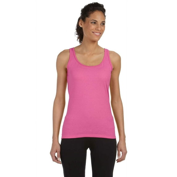 The Gildan Softstyle 45 oz Fitted Tank Top - AZALEA - S