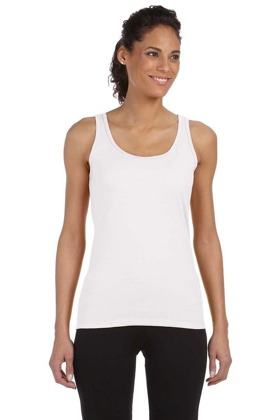 The Gildan Softstyle 45 oz Fitted Tank Top - WHITE - XL