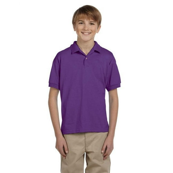 GILDAN G880B YOUTH 6 OZ., 50/50 JERSEY POLO, L, PURPLE