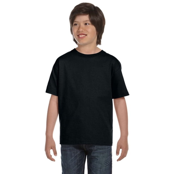 The Gildan Youth DryBlend 56 oz, 50/50 T-Shirt - BLACK - M