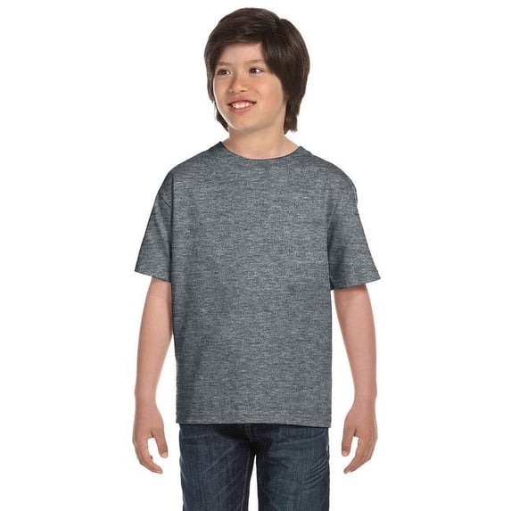 The Gildan Youth DryBlend 56 oz, 50/50 T-Shirt - GRAPHITE HEATHER - L