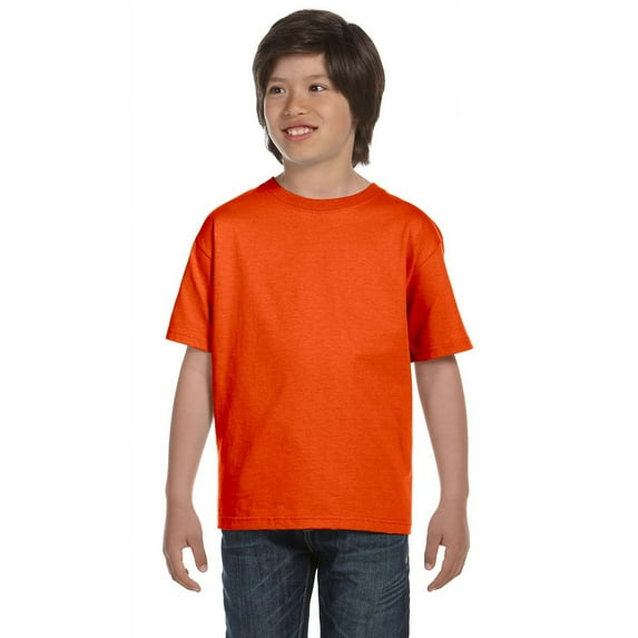 The Gildan Youth DryBlend 56 oz, 50/50 T-Shirt - ORANGE - XS