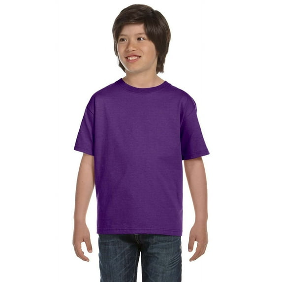 The Gildan Youth DryBlend 56 oz, 50/50 T-Shirt - PURPLE - S