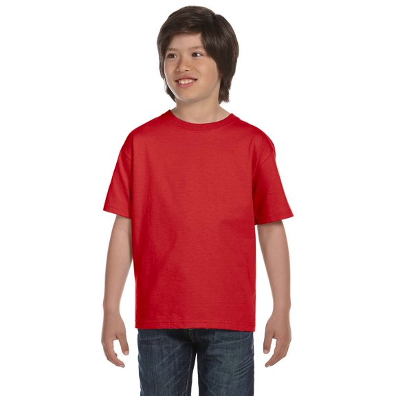 The Gildan Youth DryBlend 56 oz, 50/50 T-Shirt - RED - L