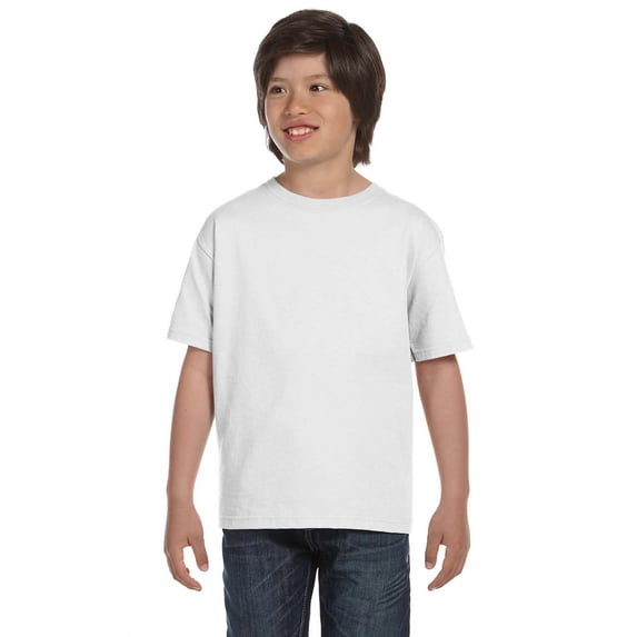 The Gildan Youth DryBlend 56 oz, 50/50 T-Shirt - WHITE - XS