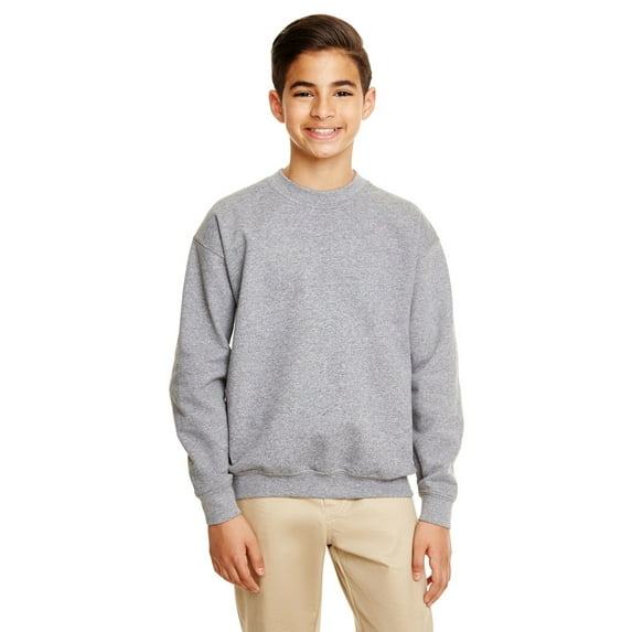 The Gildan Youth Heavy Blend 8 oz, 50/50 Fleece Crew - GRAPHITE HEATHER - XS