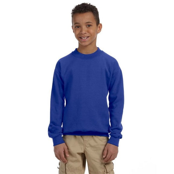 The Gildan Youth Heavy Blend 8 oz, 50/50 Fleece Crew - ROYAL - L