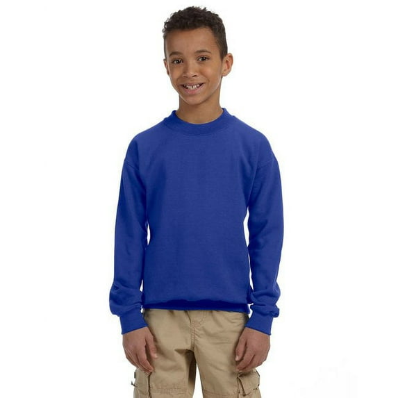 The Gildan Youth Heavy Blend 8 oz, 50/50 Fleece Crew - ROYAL - XS