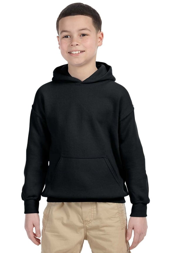 The Gildan Youth Heavy Blend 8 oz, 50/50 Hood - BLACK - XS