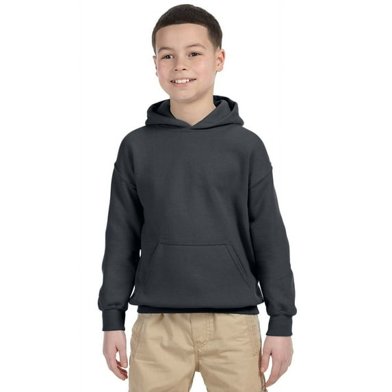 The Gildan Youth Heavy Blend 8 oz, 50/50 Hood - CHARCOAL - XS