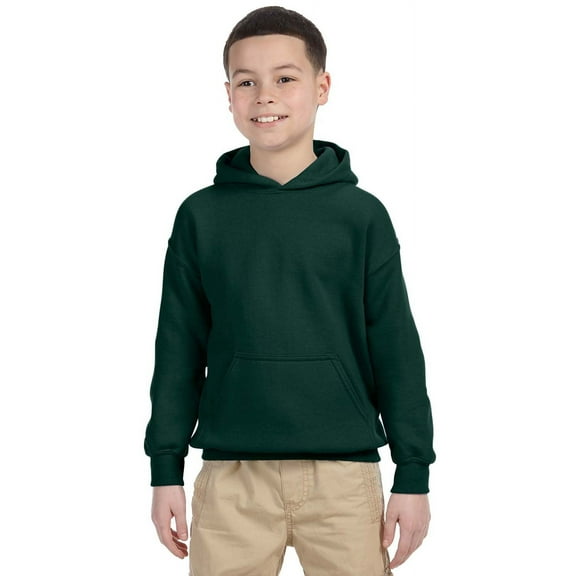 The Gildan Youth Heavy Blend 8 oz, 50/50 Hood - FOREST GREEN - M