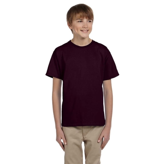 The Gildan Youth Ultra Cotton 6 oz T-Shirt - DARK CHOCOLATE - XS