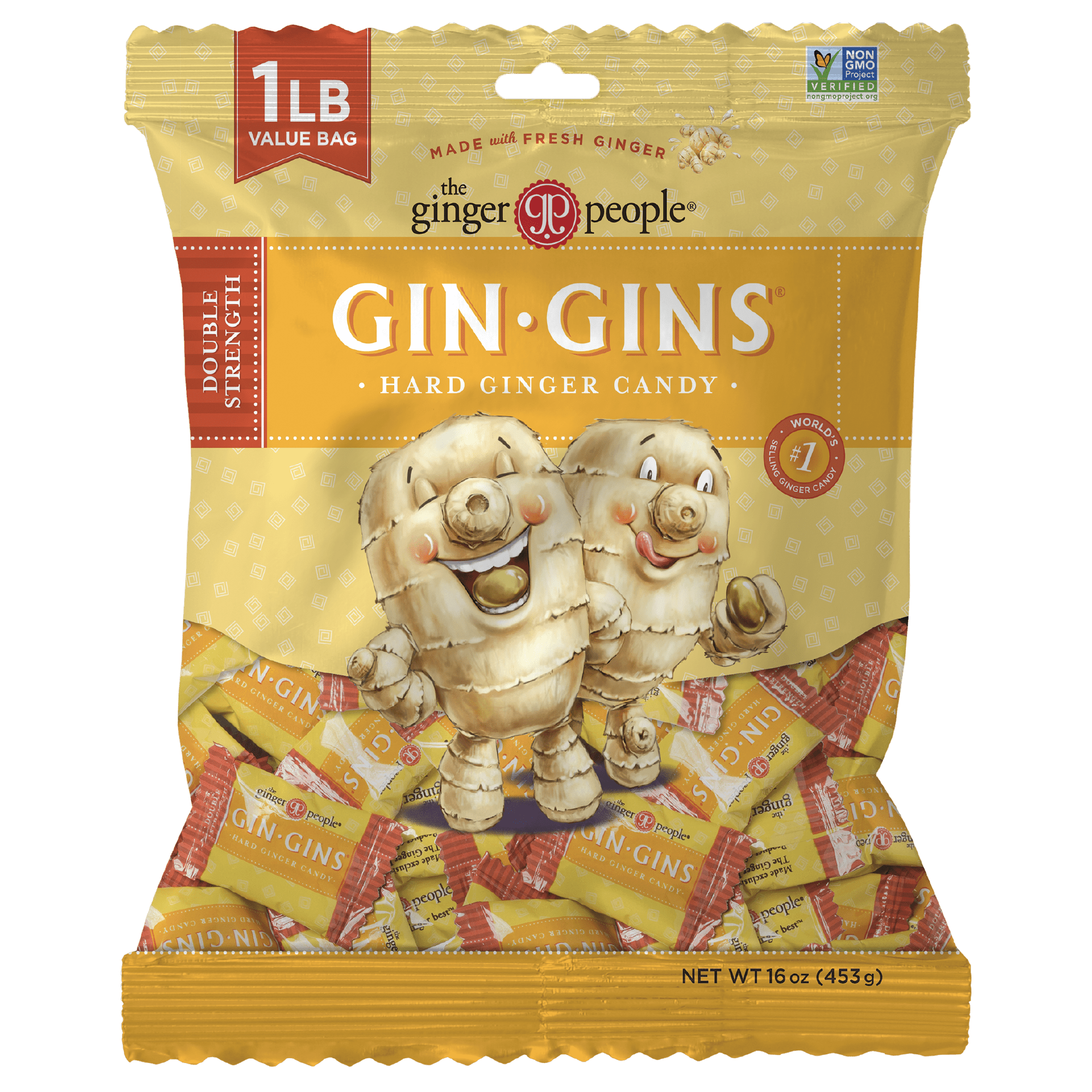 The Ginger People® GIN GINS® Double Strength Hard Ginger Candy 1lb