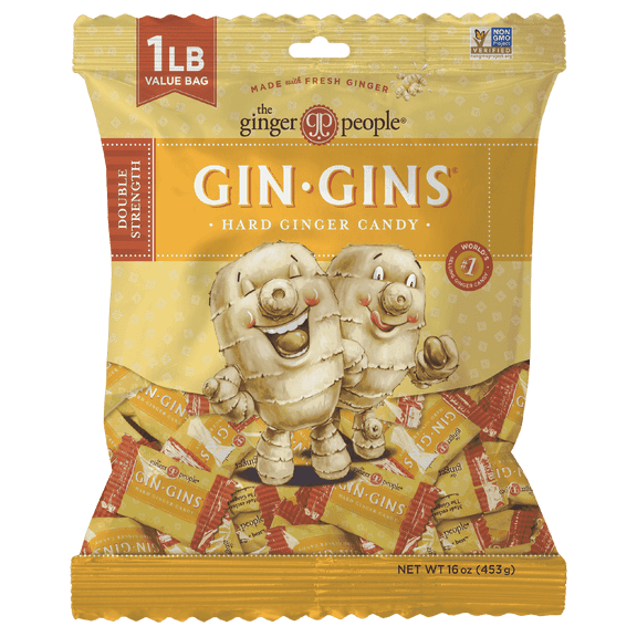 The Ginger People GIN GINS Double Strength Hard Ginger Candy - 1lb - Pack of 1