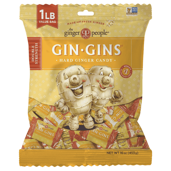 The Ginger People GIN GINS Double Strength Hard Ginger Candy - 1lb - Pack of 1