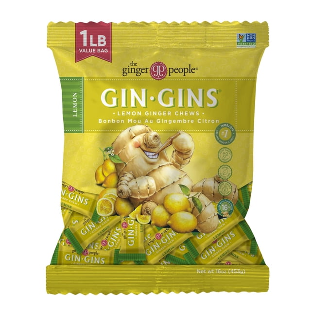 The Ginger People GIN GINS Lemon Ginger Chews - 1 lb - Pack of 1 ...