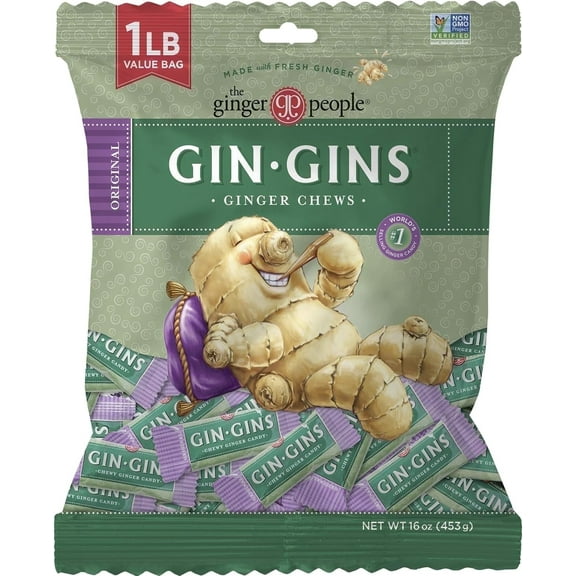 The Ginger People GIN GINS Original Ginger Chews - 1lb - Pack of 1