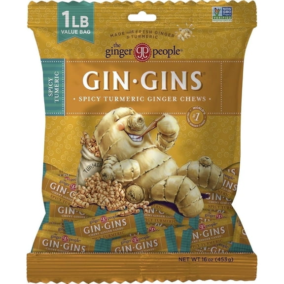 The Ginger People GIN GINS Spicy Turmeric Ginger Gummies - 1lb - Pack of 1