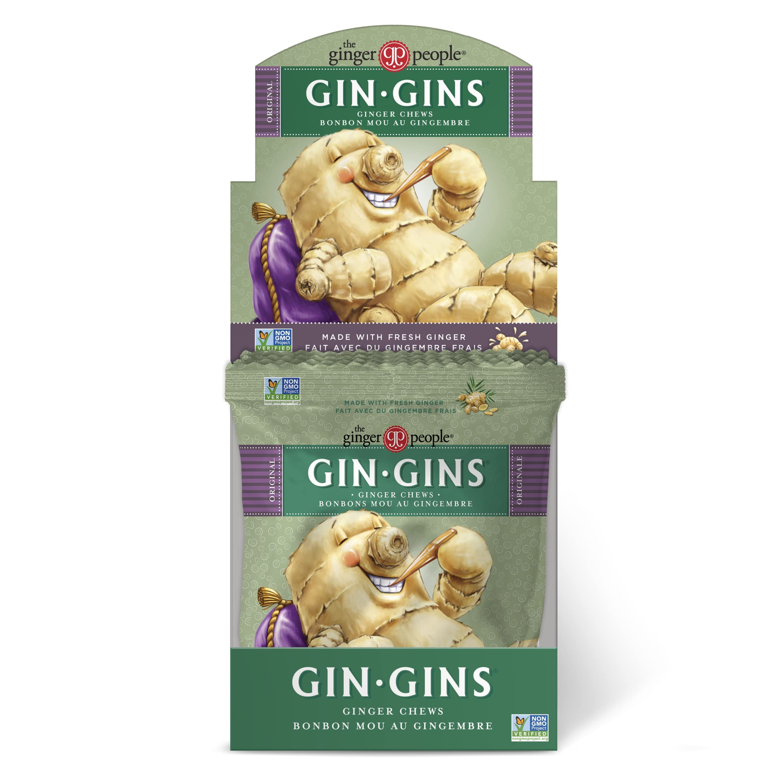 The Ginger People, Gin Gins Chews, 2.1 Ounce (Pack of 12)