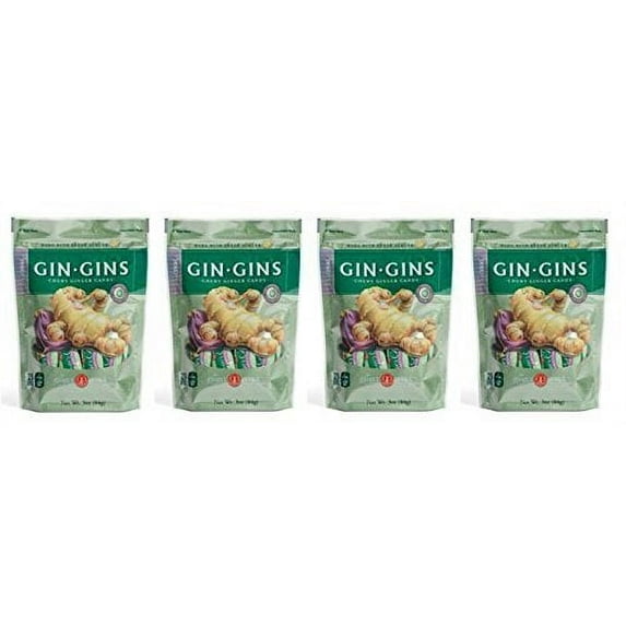 The Ginger People Gin Gins Original Chewy Ginger Candy 3 Oz (Pack Of 4)