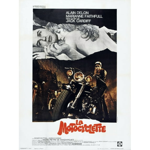 The Girl On A Motorcycle (Aka La Motocyclette) French Poster From Left: Alain Delon Marianne Faithfull 1968 Movie Poster Masterprint (11 x 17)