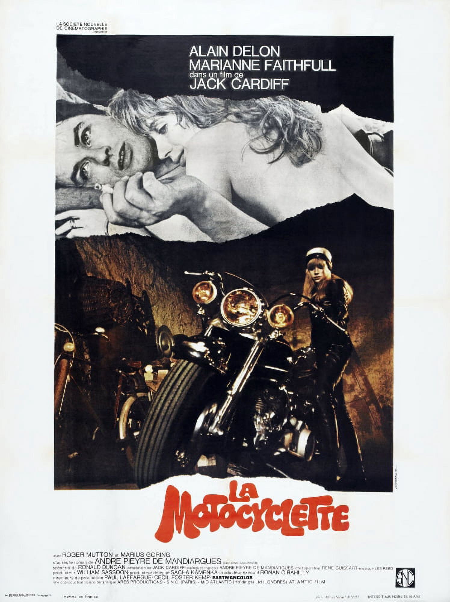 The Girl On A Motorcycle Canvas Art - (24 x 36)