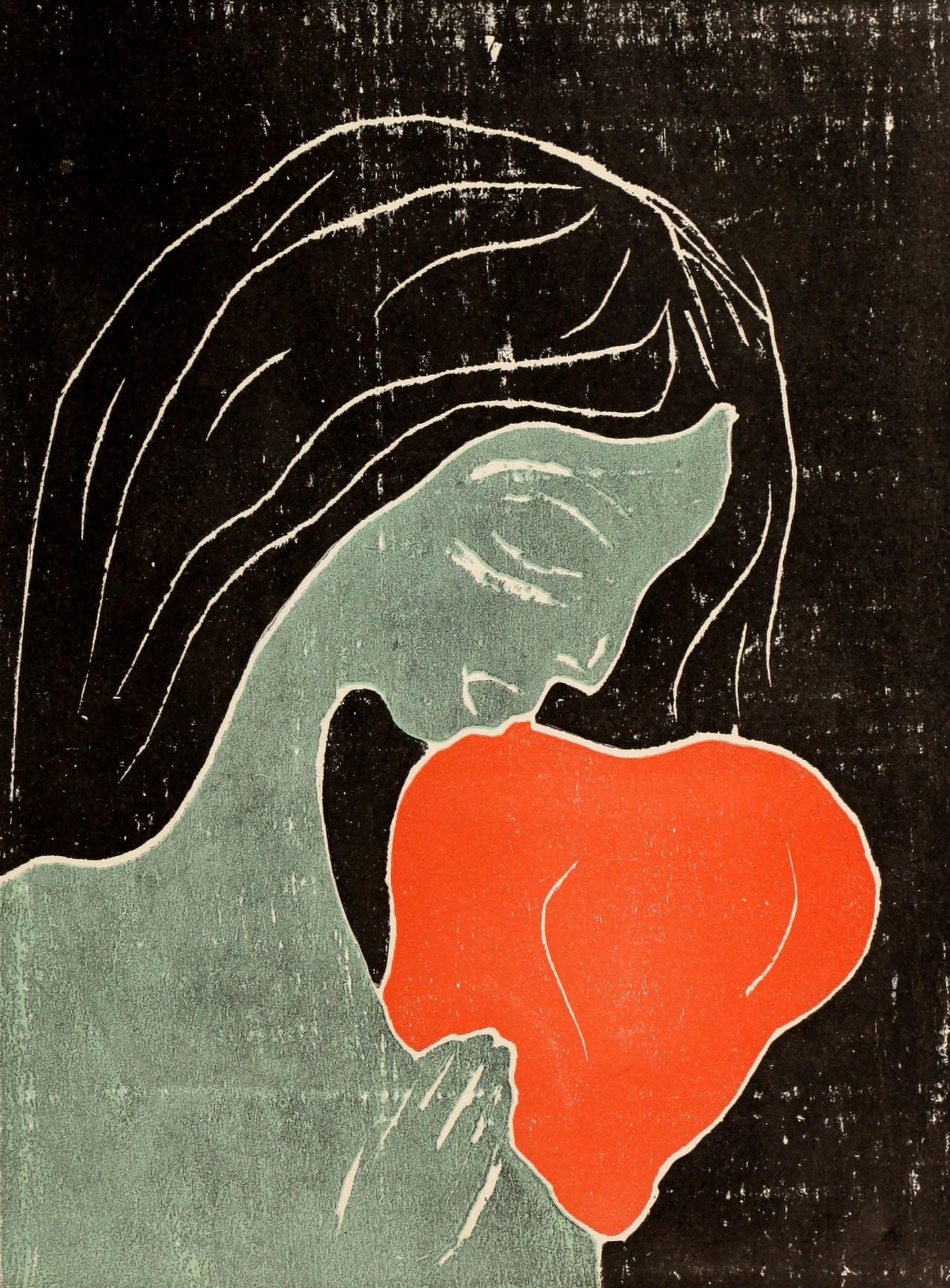 The Girl and the Heart Canvas Art - Edvard Munch (24 x 36)
